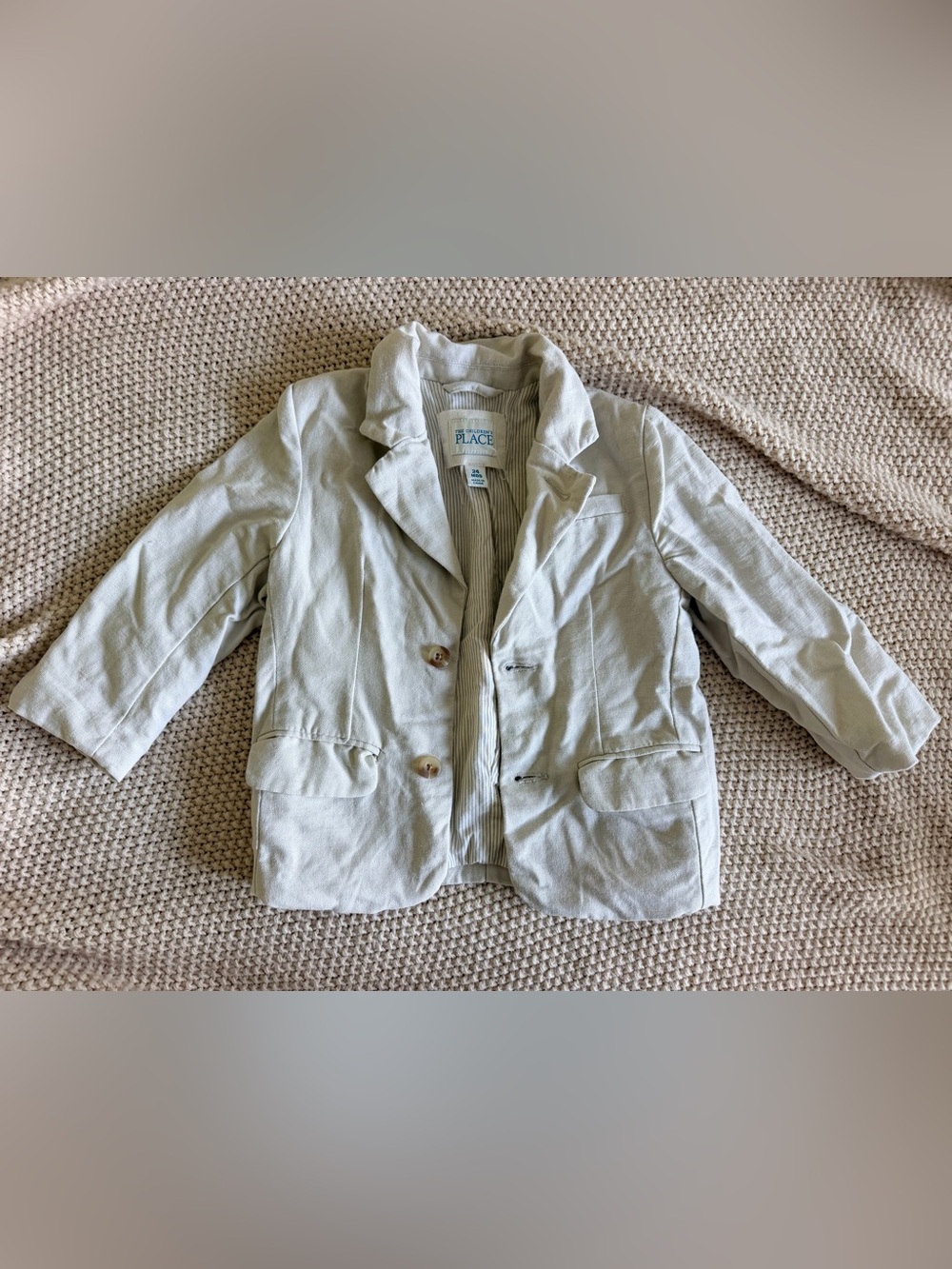 The Children’s Place Linen-Blend Blazer — 24M 🤍🌿